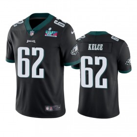 Tröjor Philadelphia Eagles Jason Kelce 62 Svart Super Bowl LVII Vapor Limited - Män